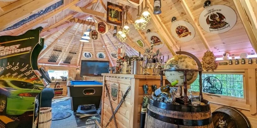 Large entertainment space in the garden