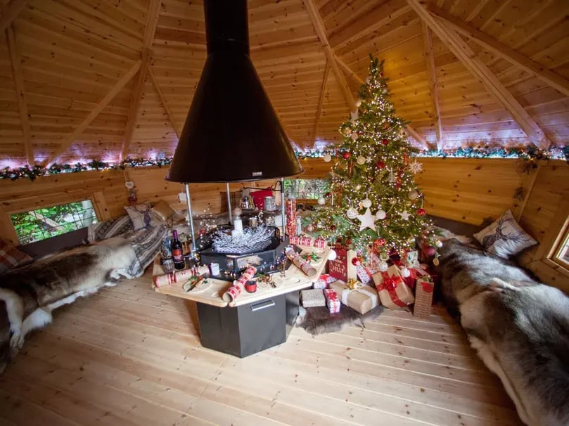 Inside a Cosy Arctic Cabin at Xmas