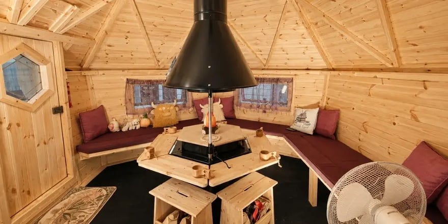 decorated arctic cabin