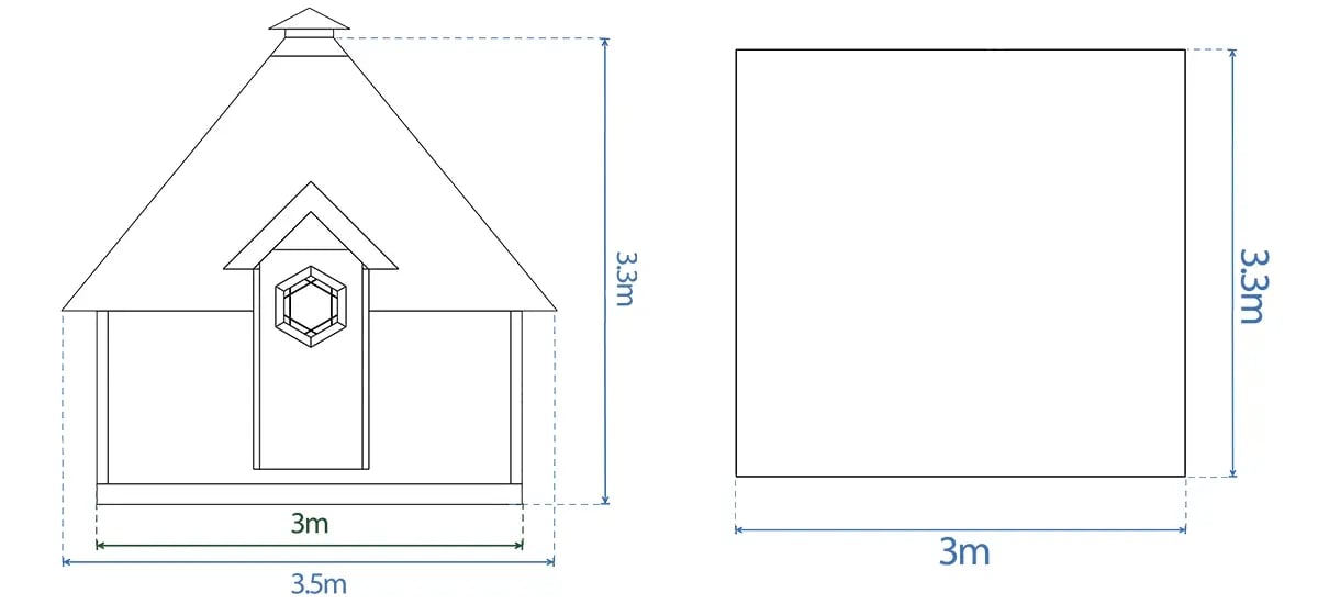 square bbq cabin