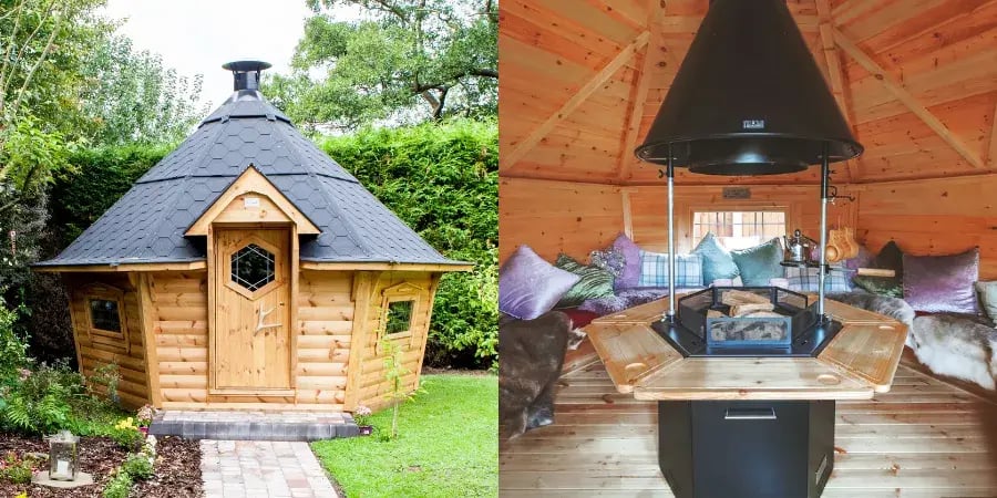 10m bbq cabin hotspot image showing the various external and internal components of an arctic cabin