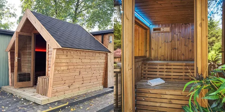 garden sauna cabin details