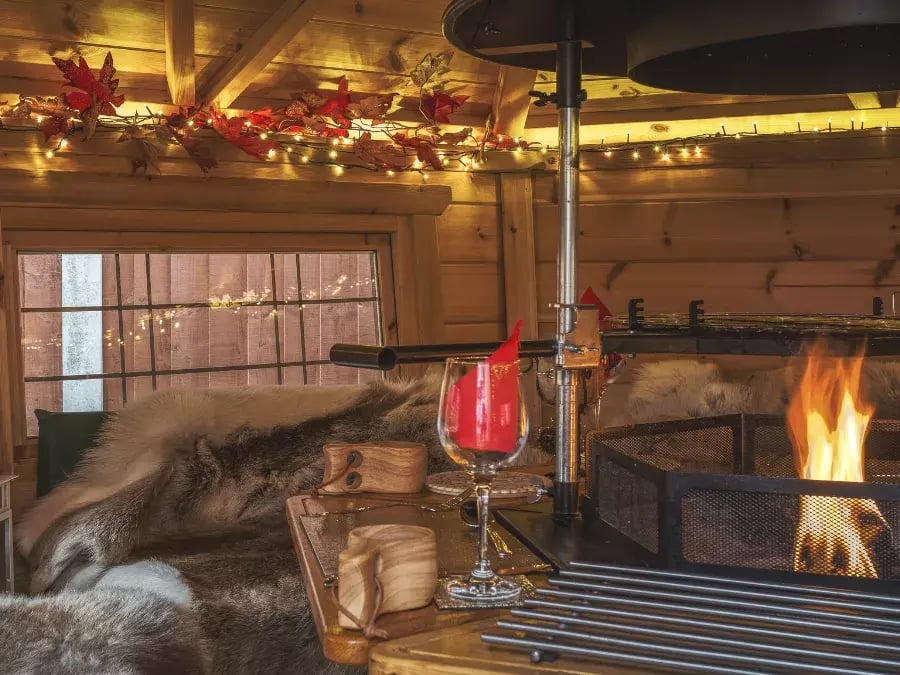 led cabin lights inside bbq hut