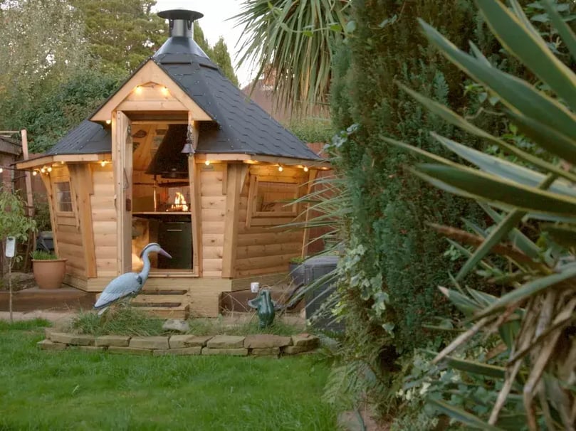 small barbecue hut for small gardens