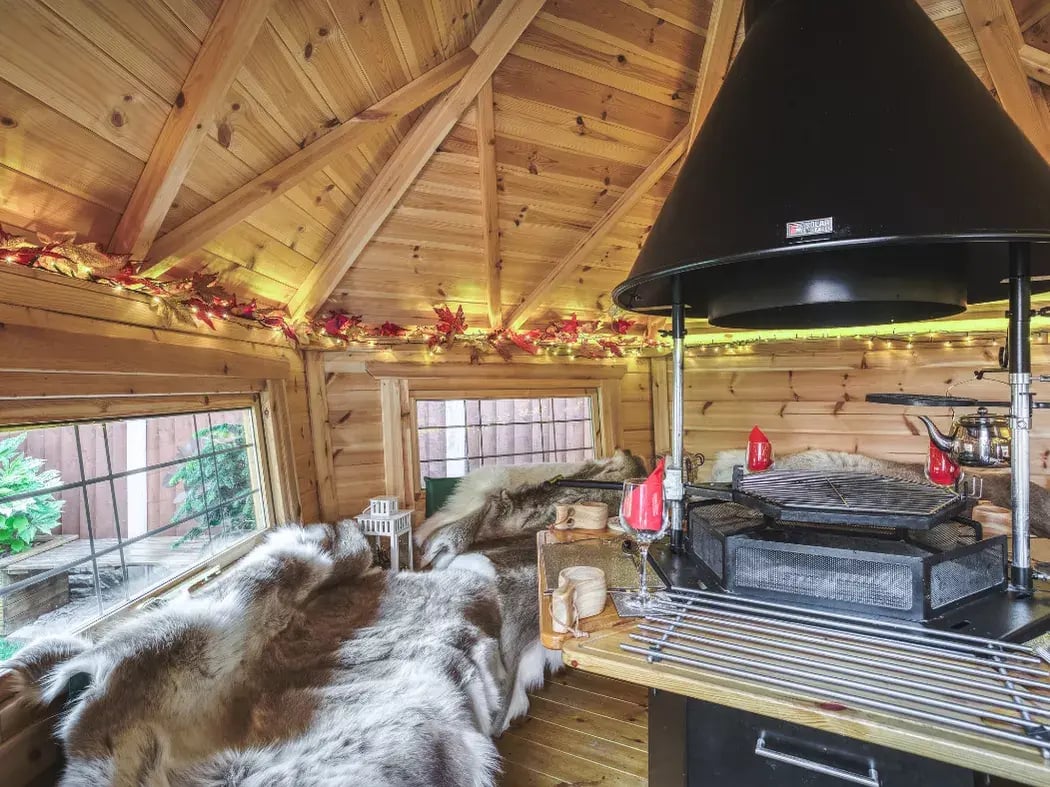 inside a grill cabin