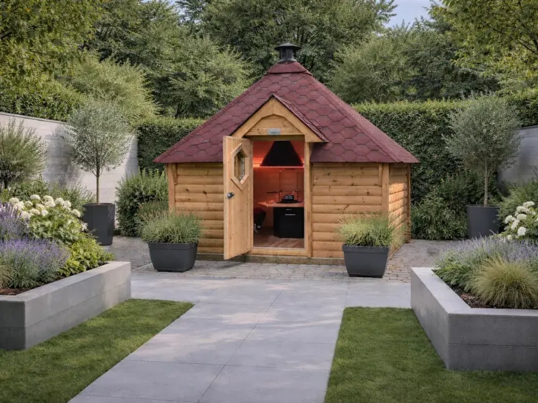 square bbq cabin