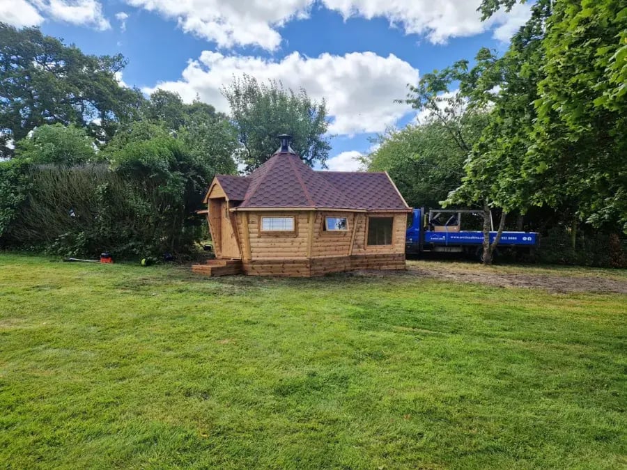 cabin with large viewing window