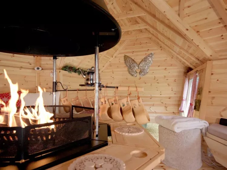 inside a cabin chill out space