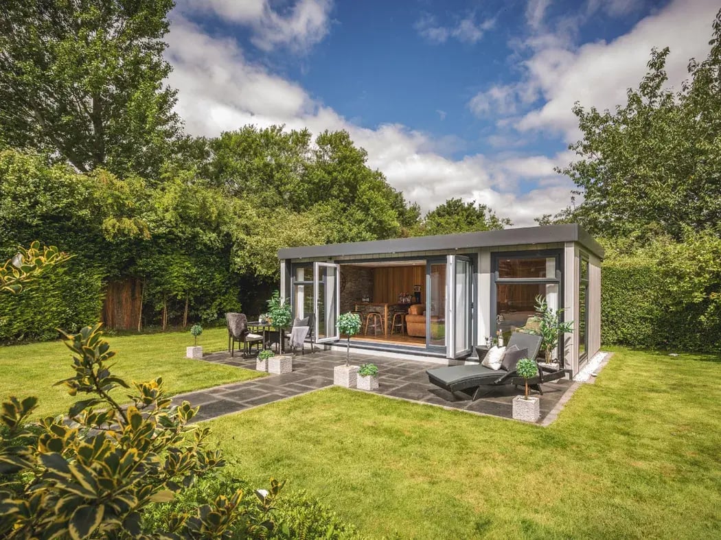 large composite garden bar room on patio area