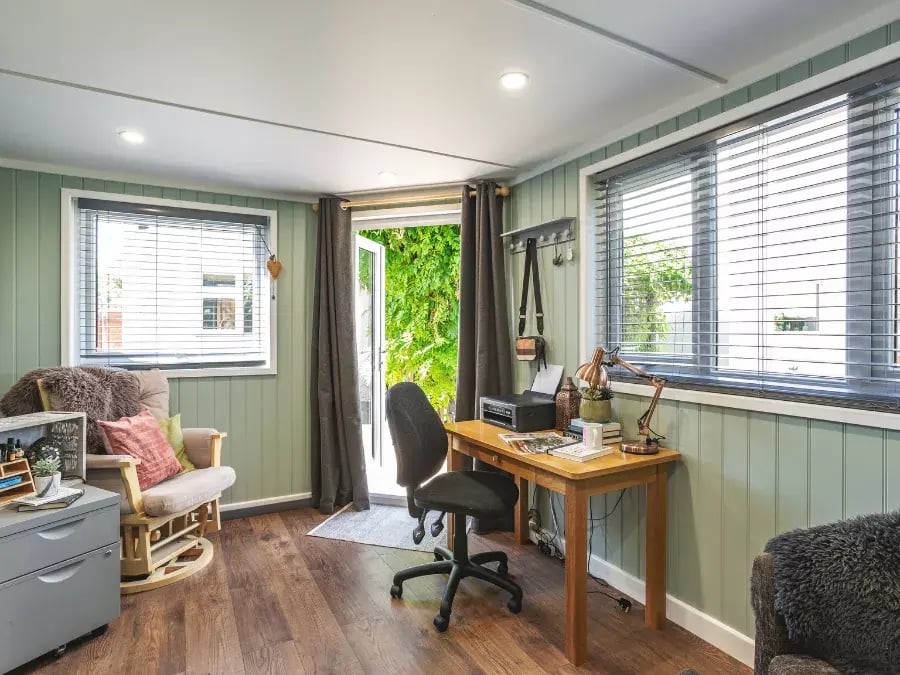 inside a timber office cabin