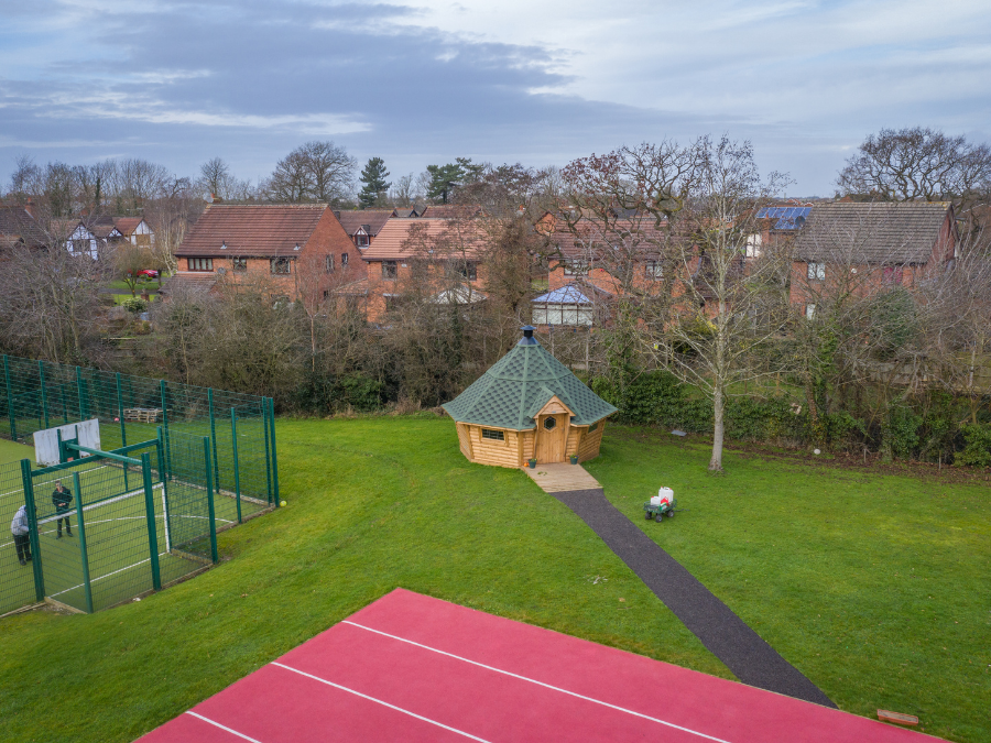 Medium Scandinavian hut on playground for learning
