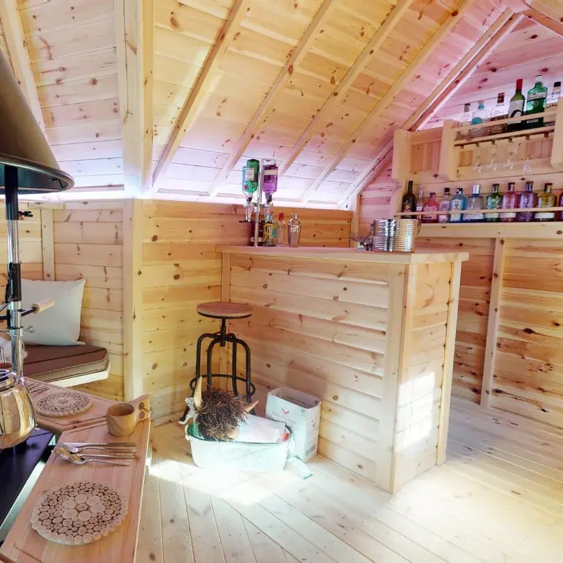 an internal shot of a bbq bar hut