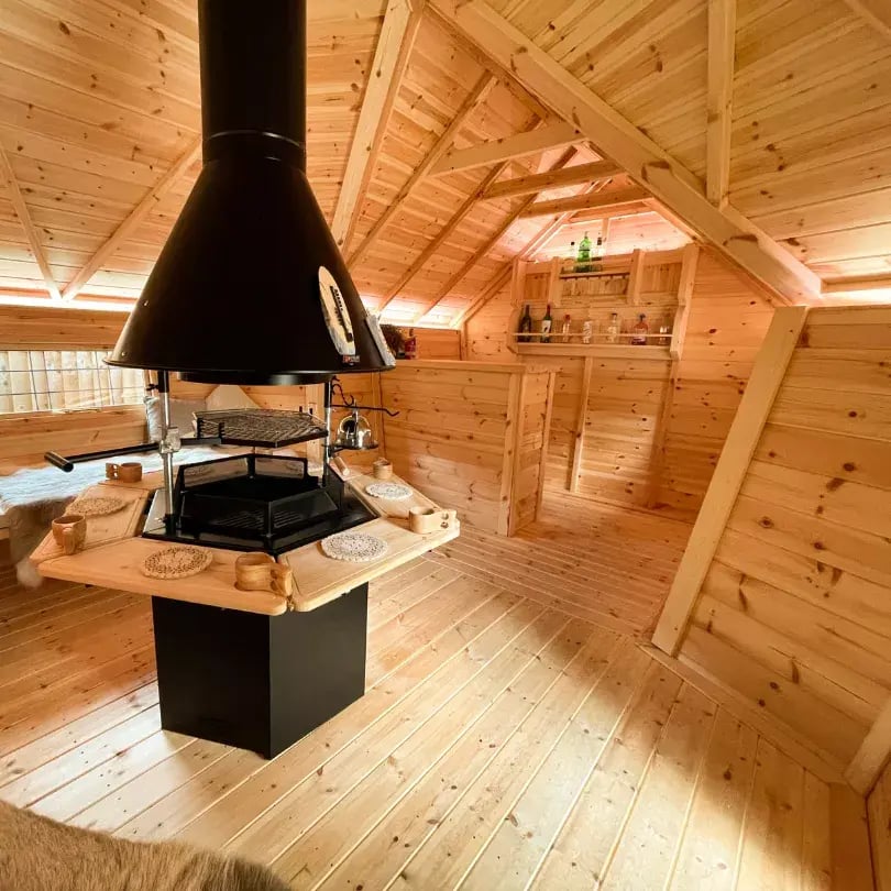 inside a scandinavian garden bar