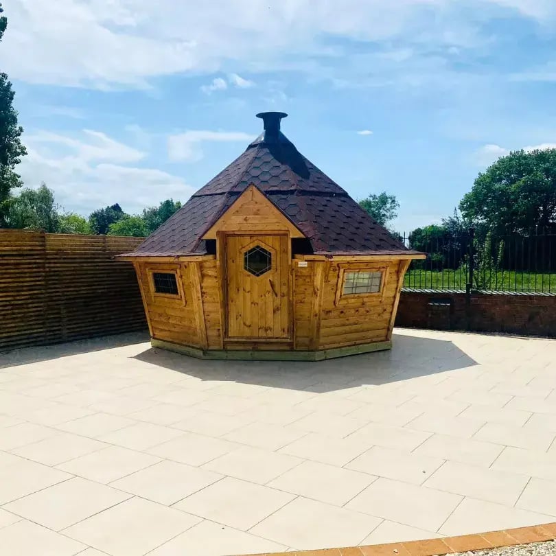 large barbecue lodge for the garden