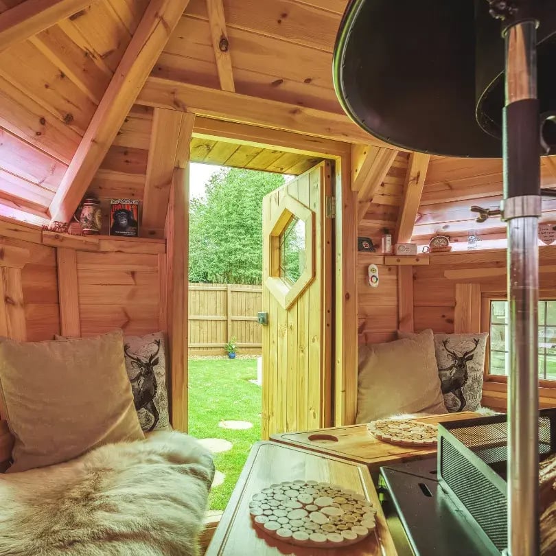 inside a small home cabin