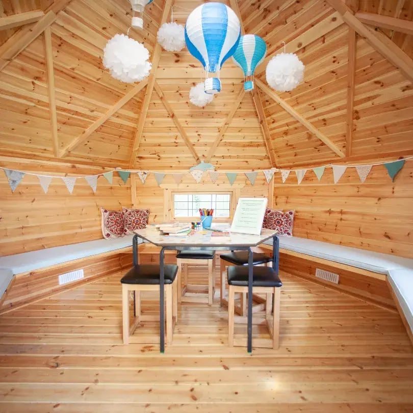 inside a cabin classroom