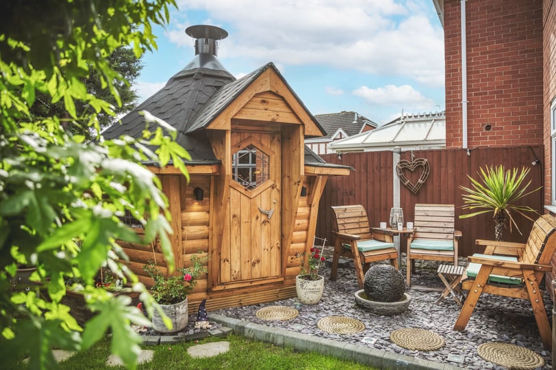 small wooden bbq hut for a smaller outdoor area