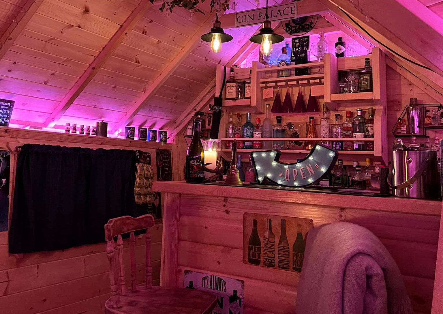 Inside Arctic Cabins Man Cave Garden Bar