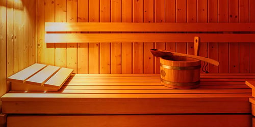 inside an arctic sauna cabin for the garden