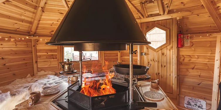 interior of a luxury bbq cabin