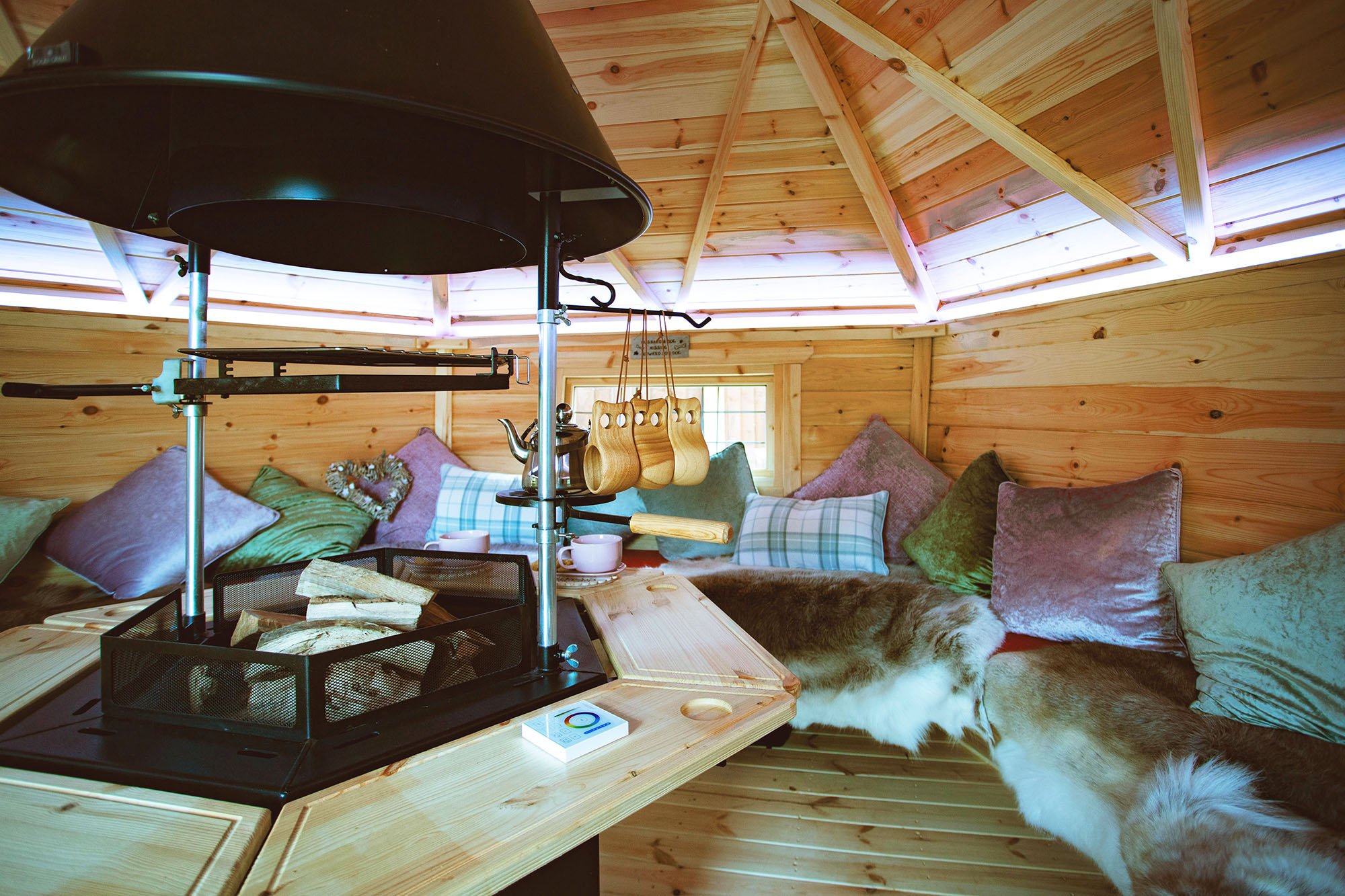 Interior of an Arctic Cabin BBQ house