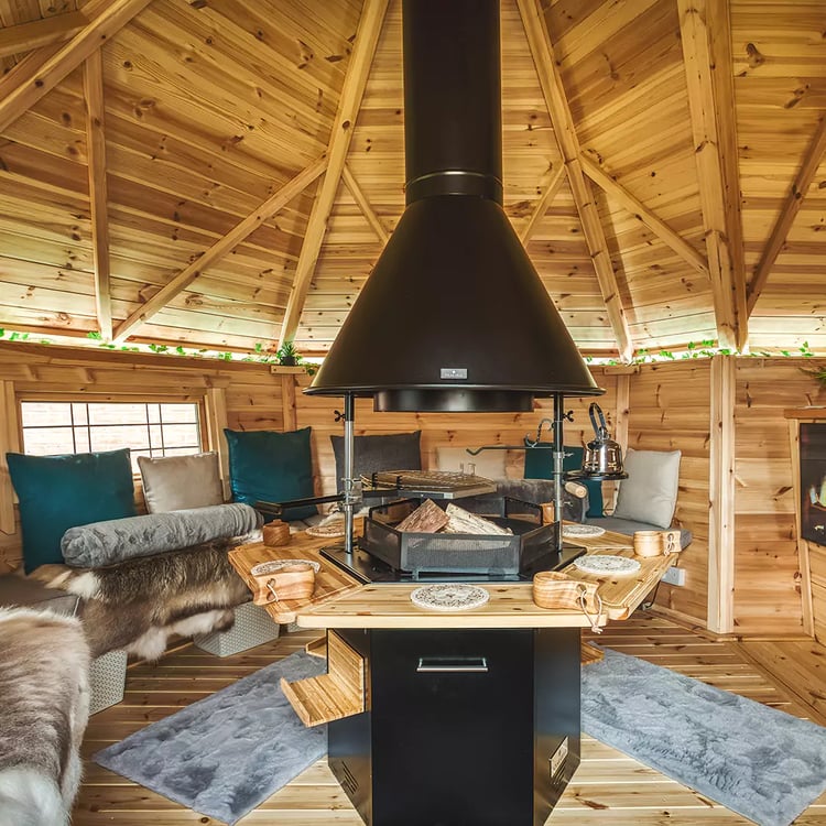 interior of a bbq cabin