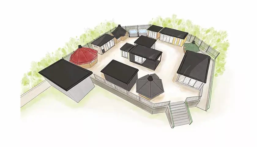 arctic cabins west midlands show site map