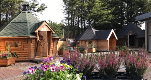 External shot of BBQ cabins at bars at the Nottingham show site