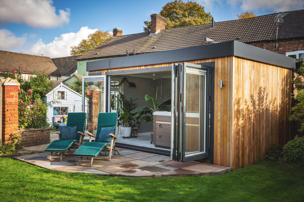 garden room spa room with bifolds