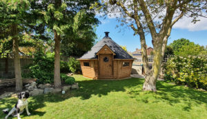 Large BBQ Cabin Black Roof